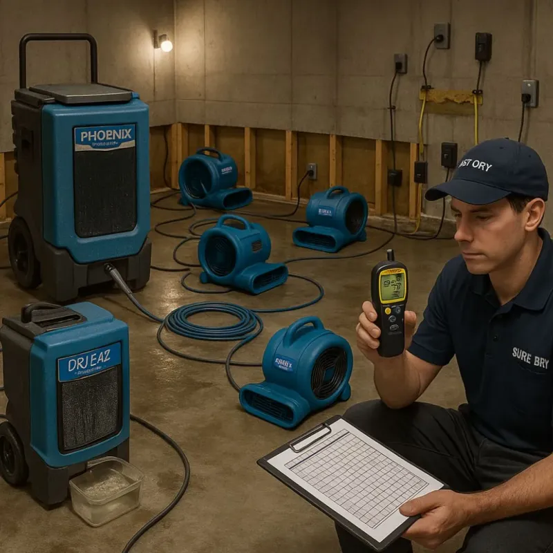 Structural Drying and Dehumidification process in Hammond, LA